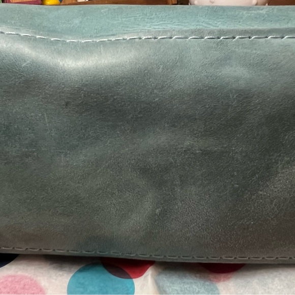 Portland Leather Small Raindrop Crossbody in Aqua - Picture 5 of 8